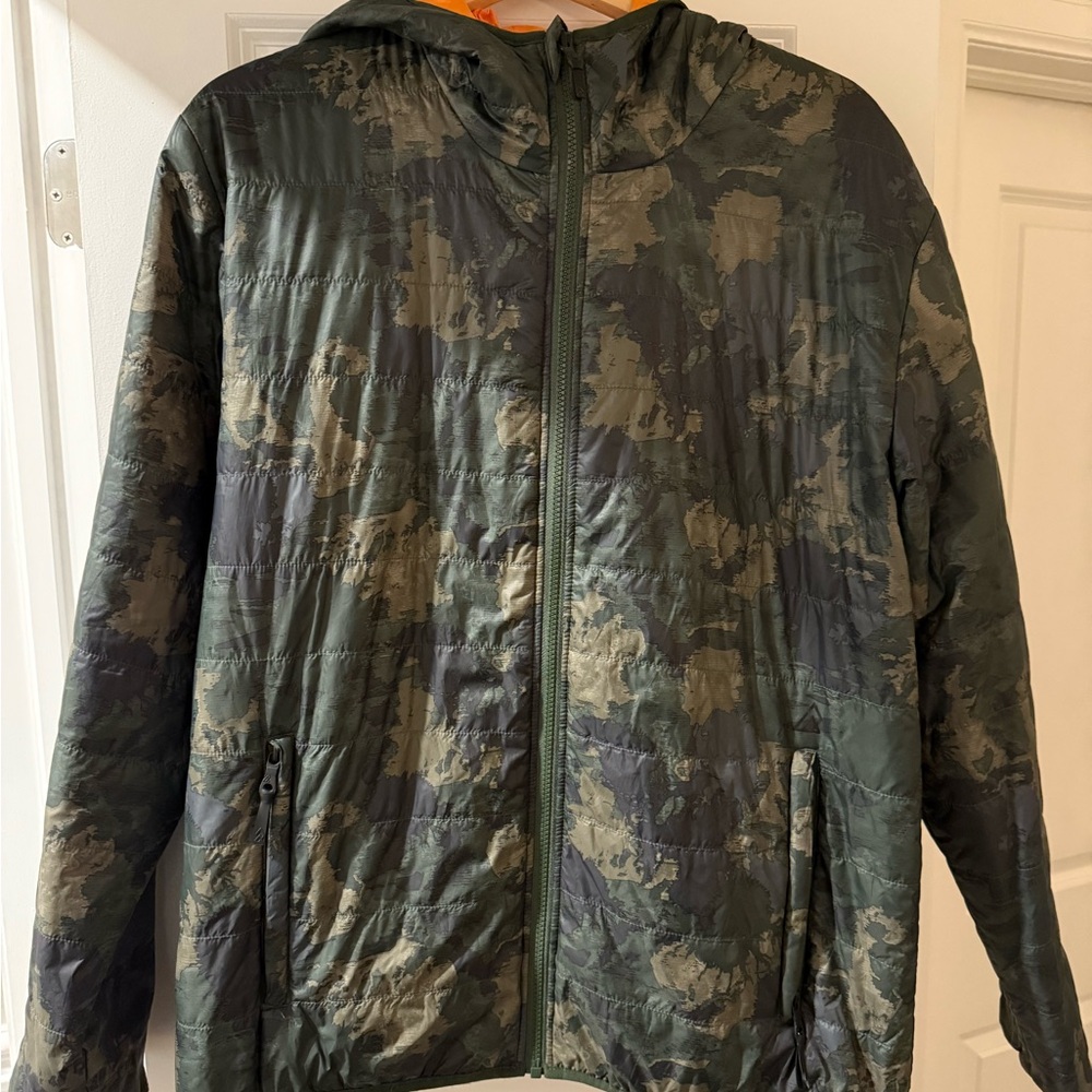 RIPZONE Men's Camouflage Hooded Rain Jacket - Large - Lightweight Waterproof